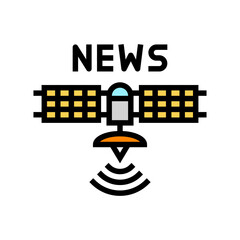 satellite news media color icon vector. satellite news media sign. isolated symbol illustration