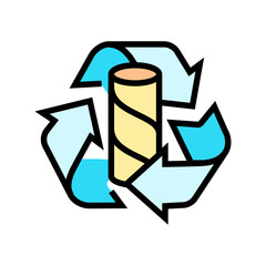 recycling paper towel color icon vector. recycling paper towel sign. isolated symbol illustration