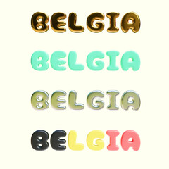 3D render text a Belgia and unique for powerful campaigns and impactful promotions, perfect for advertising, posters and social media posts.
