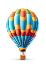 A colorful hot air balloon flying in the sky. Generative AI.