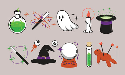 Spooky Magic Cartoon Objects