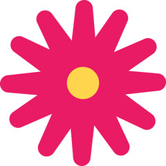 Pink flower editable vector on a white background.  Best for social media, background, website design.