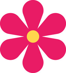 Pink flower editable vector on a white background.  Best for social media, background, website design.