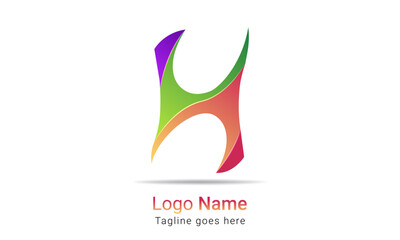 Initial H Letter modern gradient colorful logo. letter H monogram gradient colorful green eco-friendly logo concept