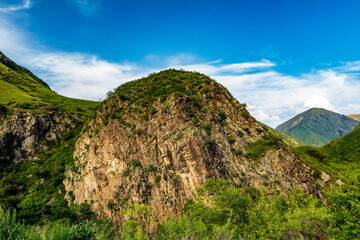 Naklejka premium landscape with blue sky and clouds