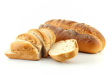 Fototapeta premium bread on white background ,Bread close-ups, food close-ups, food photography