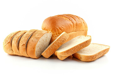 bread on white background ,Bread close-ups, food close-ups, food photography