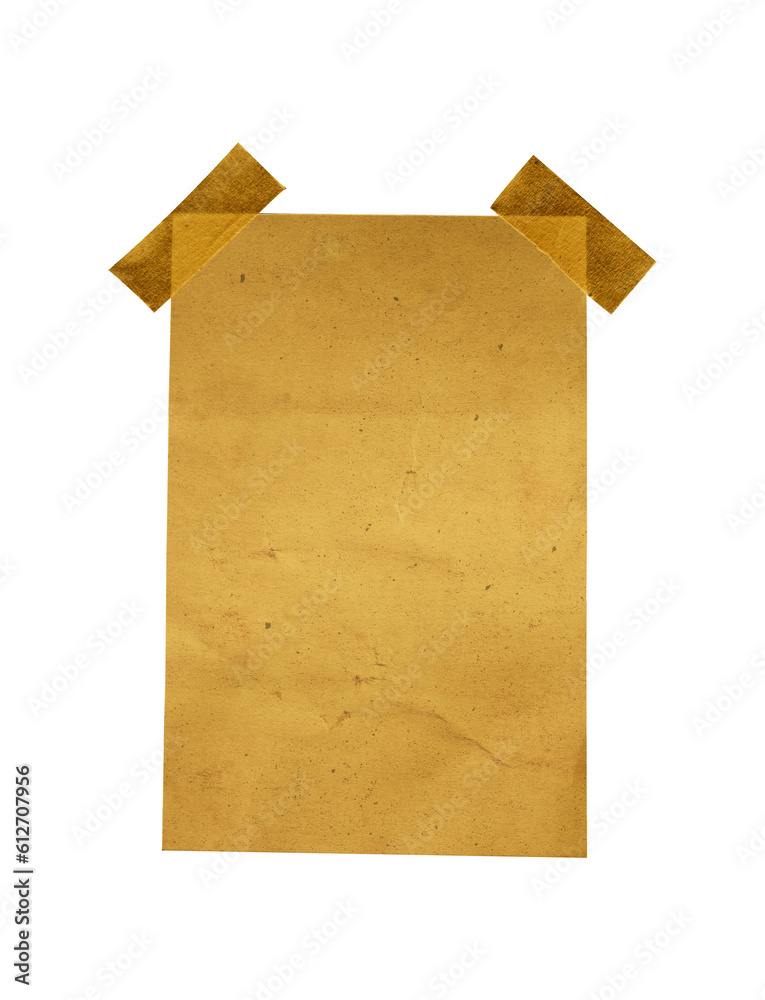 Poster notebook paper note glued to the board with tape