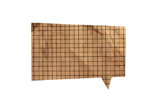 Speech text bubble with rough retro paper texture