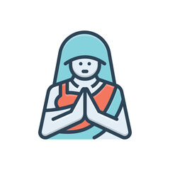 Color illustration icon for indian 