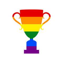Champions Cup sign. Rainbow gay LGBT rights colored Icon at white Background. Illustration.