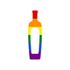 Olive oil bottle sign. Rainbow gay LGBT rights colored Icon at white Background. Illustration.