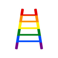 Ladder sign illustration. Rainbow gay LGBT rights colored Icon at white Background. Illustration.