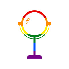 Mirror sign illustration. Rainbow gay LGBT rights colored Icon at white Background. Illustration.