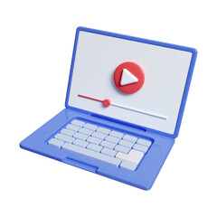 3d Video player. Video service, player app. Online cinema player. icon isolated on white background. 3d rendering illustration. Clipping path. © MeepianGraphic