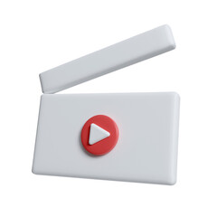3d Movie clapper board icon. creative video editing concept. icon isolated on white background. 3d rendering illustration. Clipping path.