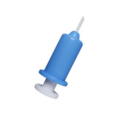 3d Medical Syringe Vaccine. immunity for the body. icon isolated on white background. 3d rendering illustration. Clipping path.