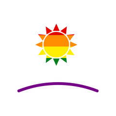 Sunrise and sunset icon. Rainbow gay LGBT rights colored Icon at white Background. Illustration.