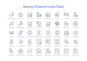 Dark Grey Money Finance Icons Pack