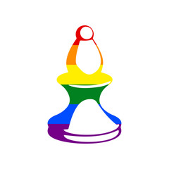 Chess figures sign. Rainbow gay LGBT rights colored Icon at white Background. Illustration.