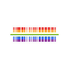 Bar code sign. Rainbow gay LGBT rights colored Icon at white Background. Illustration.