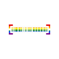 Bar code sign. Rainbow gay LGBT rights colored Icon at white Background. Illustration.