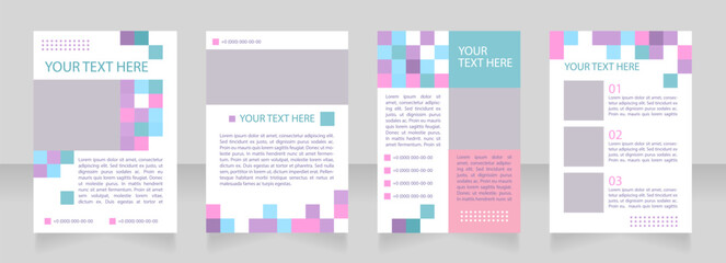 Mental health awareness blank brochure layout design. Hotline. Vertical poster template set with empty copy space for text. Premade corporate reports collection. Editable flyer paper pages