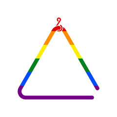 Triangle line sign. Rainbow gay LGBT rights colored Icon at white Background. Illustration.