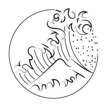 recommend clip art: Camping Nature Adventure wild line art. Wild nature illustration for print or use as poster, card, flyer or T Shirt