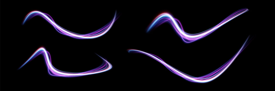 
Neon light.Motion speed light lines.Colorful wave effect.Squiggle.Swirl curve effect.