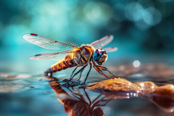 dragonfly on the water