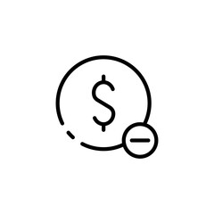 Money icons. Line icon, black, money transactions. Vector icons.