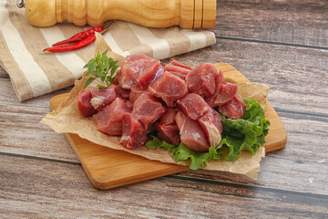 Raw pork cube for roast