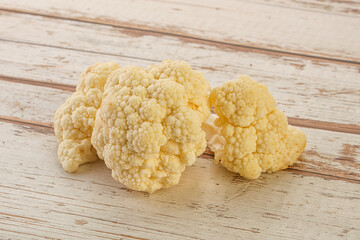 Raw white cauliflower cabbage heap