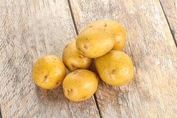 Raw young baby potato heap