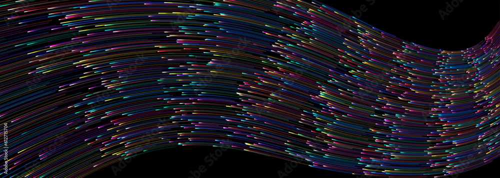 Aufkleber abstract colorful line background like flowing led fiber.