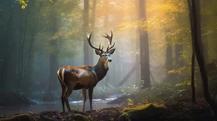 Foto op Aluminium deer in the woods © 3DLeonardo
