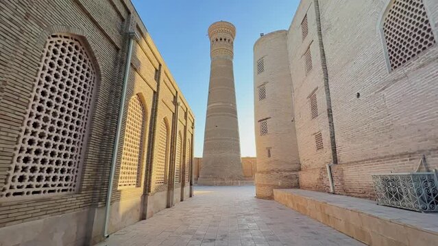 Beautiful view of Kalon Minaret in Bukhara,Uzbekistan.