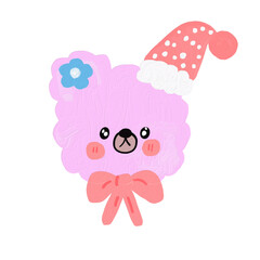 Various types of face cute bear Christmas