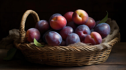 basket of plums
