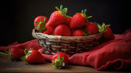 strawberries in a basket
