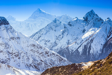 Fototapeta na wymiar Himalayas mountains in sunlight