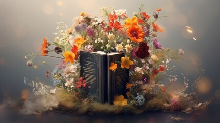 A book with flowers on the cover Generative Ai