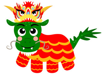 Cute chinese zodiac dragon wearing dragon costume