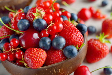 Mix of various garden berries