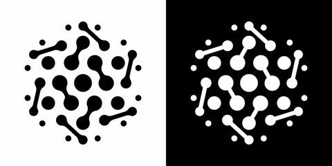 molecule dots connect technology icon symbols vector logo illustration