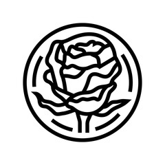 rose cosmetic plant line icon vector. rose cosmetic plant sign. isolated contour symbol black illustration