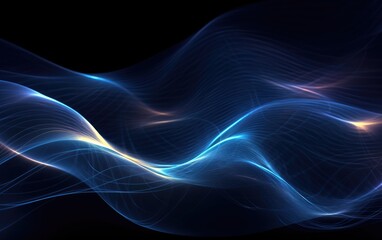 Abstract luxury curve glowing lines on dark background. Template premium award design