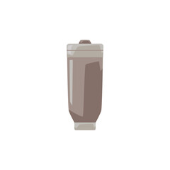 Brown reusable coffee mug flat style, vector illustration