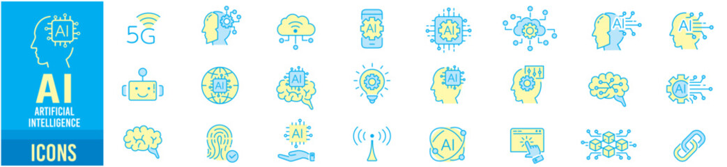AI line icons collection